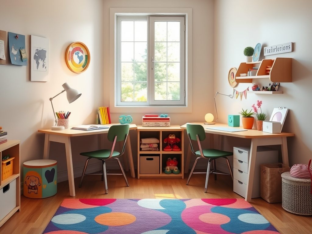 Jak ustawić dwa biurka w pokoju rodzeństwa, by zapewnić komfort i prywatność dzieciom
