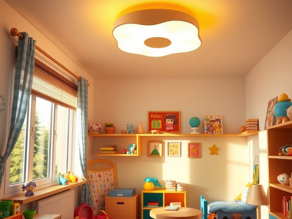 Oświetlenie sufitowe do pokoju dziecka: jak wybrać bezpieczne i funkcjonalne światło wspierające zabawę i naukę